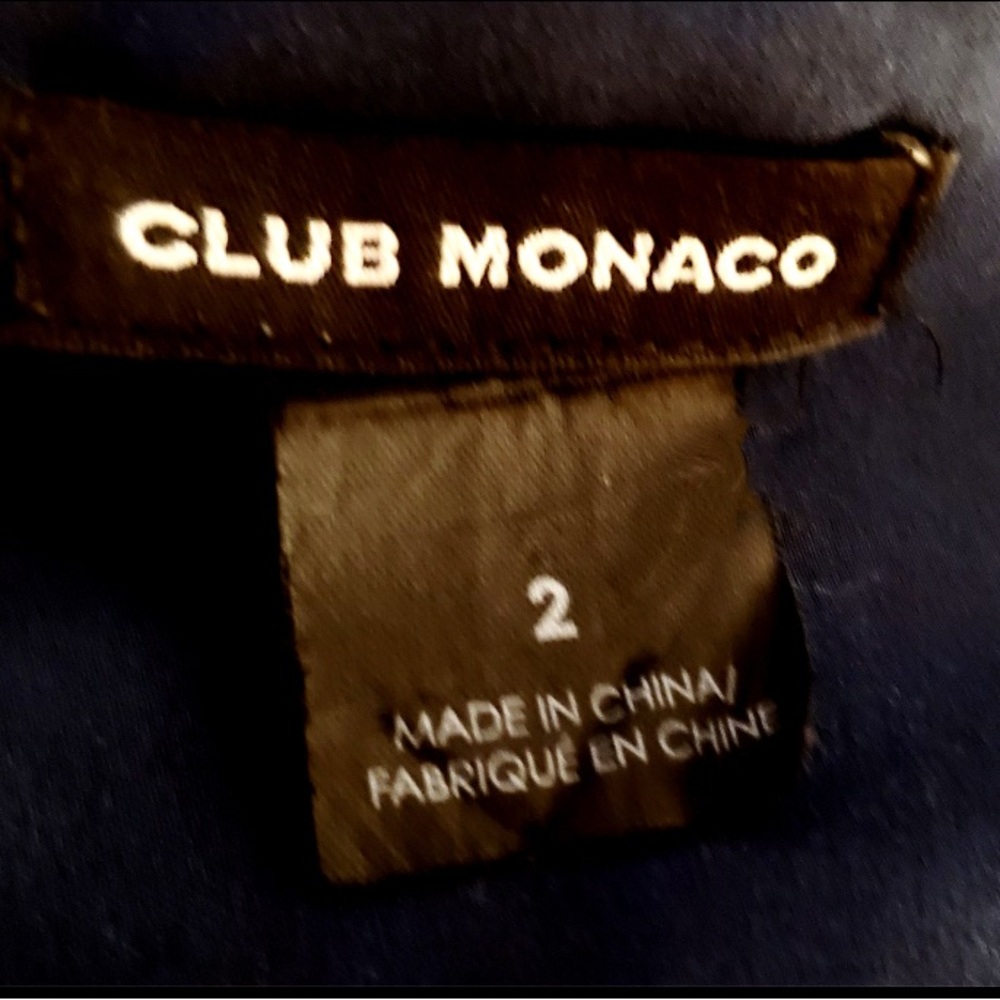 Club Monaco Monogram Diamond 3D Print Shift Dress Dark Blue - Picture 7 of 7